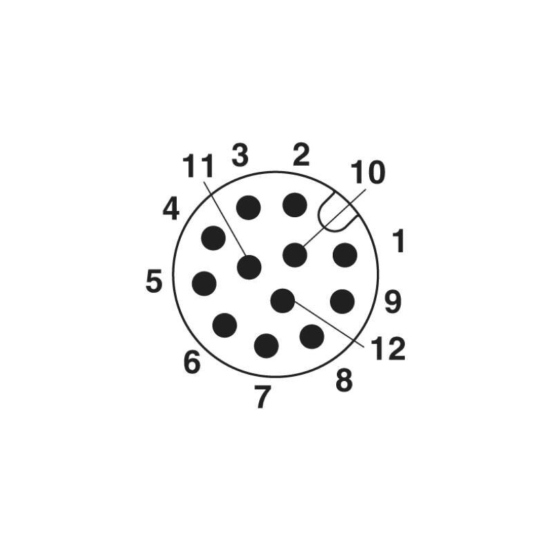 M12 12pins A code male moldable connector with shielded,short,for right angle cable,brass with nickel plated screw